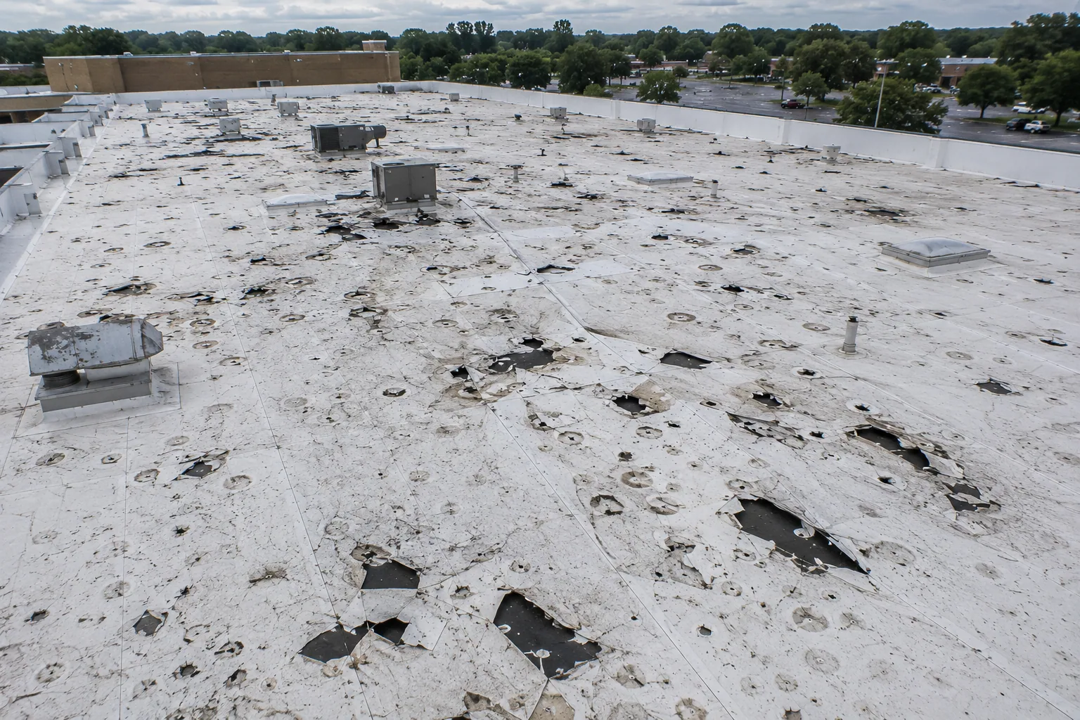 Commercial Fire Damage Roof Repair in Carmel, IN